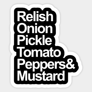 Chicago Meat Lovers Hotdog ingredients Sticker